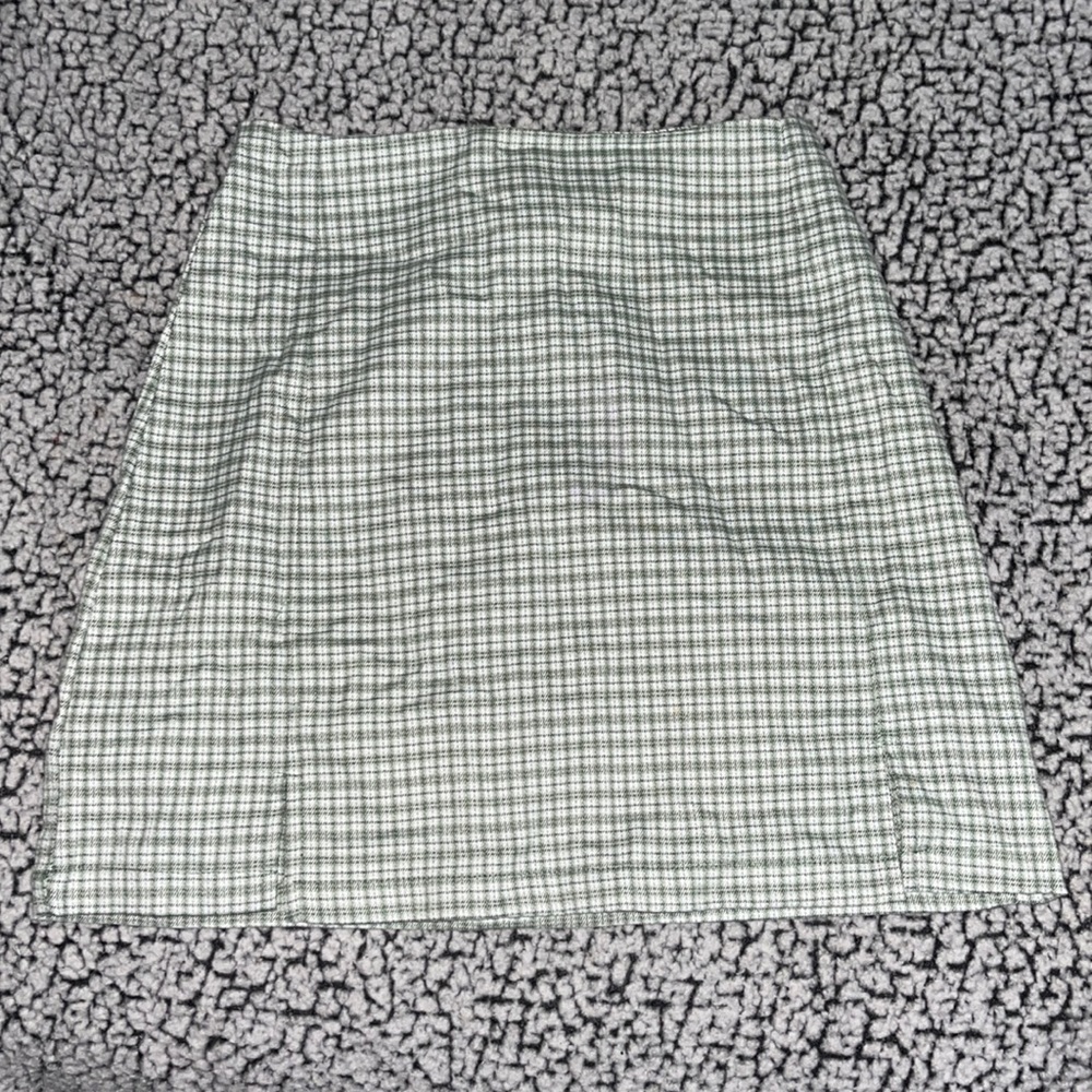 John Galt (Brandy Melville) Green Plaid Skirt